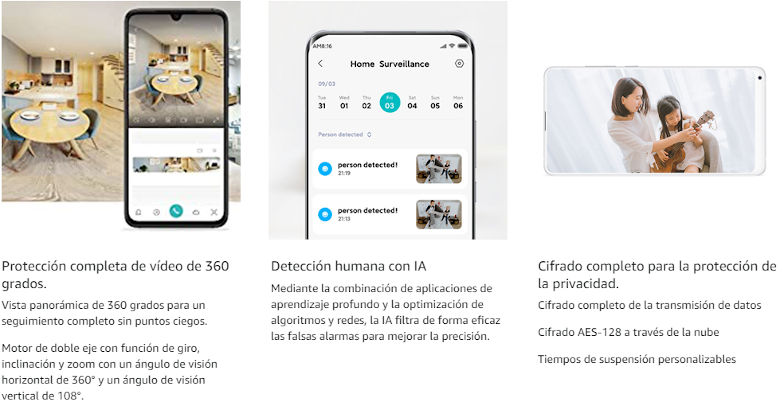 caracteristicas Xiaomi Mi 360° Home Cámara de Vigilancia